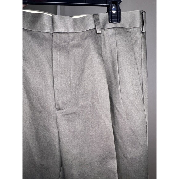 Dockers Pants Mens 33 x 30 Brown Green Pleated Front Premium Relaxed Fit - Picture 9 of 13